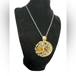 Lia Sophia BRAVADO Crystal Gold Tone Pendant Necklace